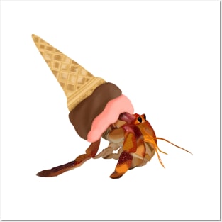 Ice Cream Cone Hermit Crab Posters and Art